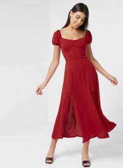 Buy Sweetheart Neckline Side Slit Dress in Saudi Arabia