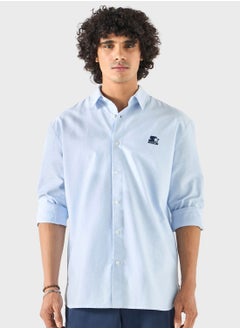 اشتري Logo Print Reglar Fit Button Down Shirt في الامارات