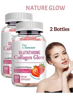 glutathione collagen glow nature glow 2 Bottles, Glutathione Collagen Glow, Anti-Aging Formula, Skin Whitening  and Brightening, Vitamins Strawberry Flavor, 60 Organic Gummies + 60  Organic Gummies price in Saudi Arabia | Noon Saudi Arabia