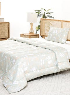 Buy Hawaiian 2-Piece Comforter Set, Grey, Beige & White - 300TC, 150x200 cm in UAE