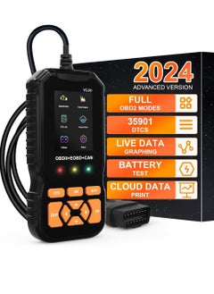 Buy 2024 Professional OBD2 Scanner Diagnostic Tool Enhanced Auto Check Engine with Read/Erase Fault Code, 35,901 DTCs, Cloud Data Print, Code Reader Scanner for Cars After 1996 in Saudi Arabia