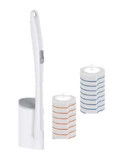 اشتري Toilet Brush with Rust Free Scrubbers Disposable Refill Heads and Storage Caddy Essential Bathroom Accessories في الامارات