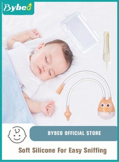 Buy Silicone Baby Nasal Aspirators Safe Anti-reflux Infant Nose Cleaner Pump with Clip Toddler Care Set for Newborn in UAE