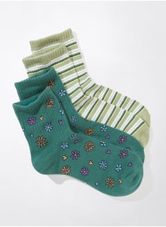 اشتري AE Daisy Striped Boyfriend Sock 2-Pack في مصر