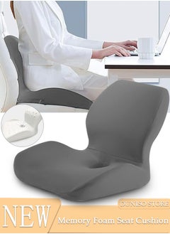 اشتري Seat Cushion Memory Foam Cushion for Office Chair, Car Seat, Airplane, Bleacher - Sciatica & Hip & Coccyx Pain Relief Desk Chair Cushion for Long Sitting Office Workers, Car Drivers في الامارات