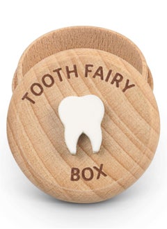 اشتري Tooth Fairy Box for Kids Keepsake, Baby Tooth Holder, Wooden Saver Organizer, Storage Box for Baby, Toddlers, Boys, Girls, Lost Teeth Birthday Present في السعودية