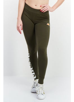 اشتري Women Brand Logo Leggings, Olive في الامارات