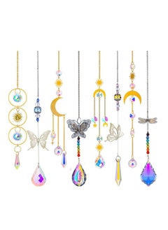 اشتري 8Pcs Sun Catchers with Crystals Hanging Prism for Indoor Window Garden Ornaments Home Party Decor في السعودية