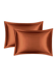 اشتري Natural Mulberry and Ice Silk Pillowcase Standard Size Pillow Case Breathable Smooth Cooling Pillow Covers Set of 2 في السعودية