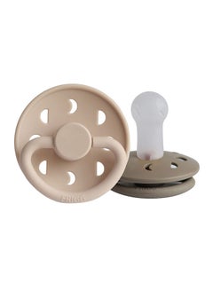 Buy Pack Of 2 Moon Phase Silicone Baby Pacifier 6-18M, Croissant/Portobello  - Size 2 in Saudi Arabia