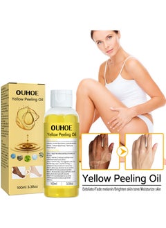 Buy 100ml Super Strength Yellow Peeling Oil Exfoliating Dark Skin for Body, Yellow Peeling Oil Body Whitening Skins, Butter Peeling Lightening Brighten Complexion for Cleansing and Moisturizing in Saudi Arabia