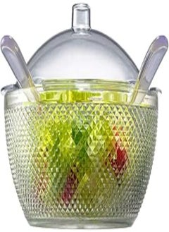 اشتري Hec SB-31-LC Acrylic Salad Bowl with Servers, Transparent في مصر