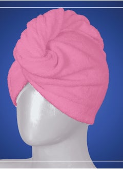 Buy Cotton hair towel, 100% of natural Egyptian cotton, comfortable and wide, suitable for all hair types, with high absorption capacity and super softness in UAE