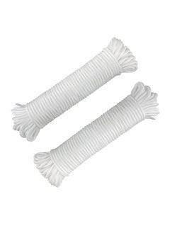 اشتري Nylon Poly Rope Flag Pole Polypropylene Clothes Line Camping Utility Good for Tie Pull Swing Climb Knot (10 M Length, 10 mm Width, 2Pcs White) في السعودية