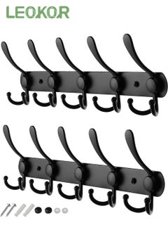 اشتري 2 Pack Stainless Steel Heavy Duty Coat Hooks Wall Hanger Wall Hooks Black في السعودية