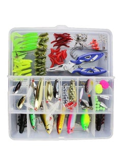 Buy 120 PCS Fishing Lures Mixed Including Spinners,VIB,Treble Hooks,Single Hooks,Swivels,Pliers and Tackle Box in Saudi Arabia