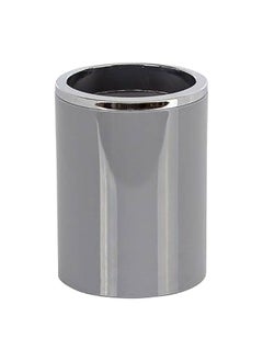 Buy Lenox Glossy Finish Round Toothbrush Holder Grey 10.5 x 8 x 8 cm in Saudi Arabia