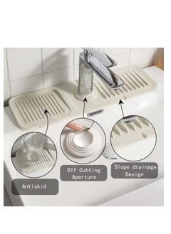 Buy Kitchen Silicone Sink Faucet Mat 60cm Splash Guard for Sink Faucet Absorbent Sink Protectors Mat Kitchen Sink Gadgets (Off White) in UAE