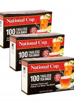 اشتري , Tagless Orange Pekoe and Pekoe Cut Black Tea Blend, Tea Bags, 100 Ct, Pack of 3 في الامارات