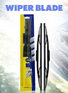 اشتري 14" Car Wiper Blades. High Quality 2 Pcs Set Universal Car Wiper Blades - 100 MILES في السعودية