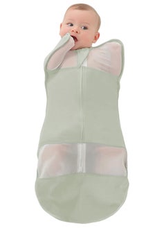 اشتري Baby Sleep Sack, Newborn Transitional Swaddle Sack, Arms Up Swaddle, 1.0 Tog Organic Cotton 2 Way Zipper, for Newborn Infant Boy Girl (Green, Size M, 3-6 Months) في الامارات