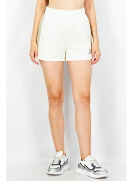 اشتري Women Sportswear Fit T7 Quilting Embroidered Logo Short, Off White في الامارات