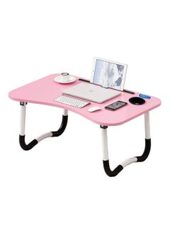 Buy Portable Folding Laptop Table With iPad And Cup Holder Pink 28x60x40cm in Saudi Arabia