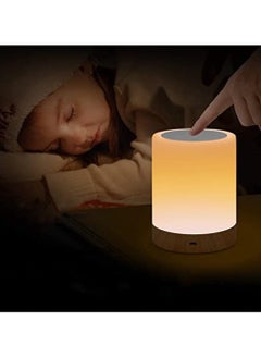 Buy Night Light, LED Touch Lamp for Bedrooms Living Room Portable Table Bedside Lamps with Rechargeable Internal Battery Dimmable 2800K-3100K Warm White Light & Color Changing RGB for Bedroom, Camping in UAE