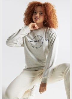 Buy Printed Crew Neck Sweatshirt in Saudi Arabia