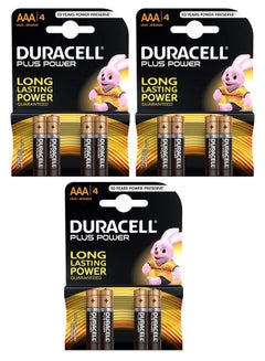 Buy 12 Duracell Plus Power Type AAA Battery in Saudi Arabia