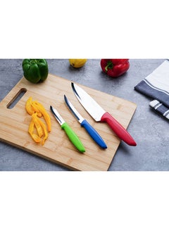 Buy Plenus 3-Piece Knife Set -Blue & Red in UAE