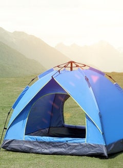 اشتري خيمة تخييم أوتوماتيكية 3 أشخاص خيمة فورية منبثقة خيمة قبة خفيفة للغاية 4 مواسم خيمة تخييم مقاومة للماء والرياح مع قماش مشمع خارجي قابل للإزالة ، طبقات مزدوجة (أزرق) في الامارات