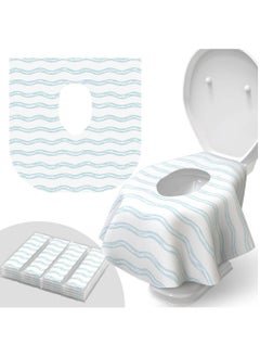 Buy Toilet Seat Cover Set Disposable Waterproof Seat Protector Extra Large Individually Wrapped for Portability, Ideal for Toilet Training for Kids, Travel, Public Restrooms, and Offices (25 Pcs) in Saudi Arabia