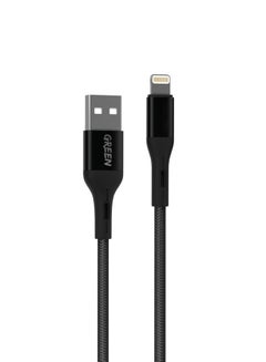 Buy Charging Cable, Braided USB-A to Lightning Cable 2A, Fast Charging, Ultra-Fast Sync Charge Cable, Over-Current Protection Lightning Cord for iPhone Lightning Devices 1.2 M - Black in UAE