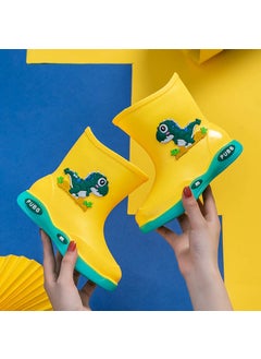 Buy Four Seasons Childrens Rain Boots Womens Fleece-lined Warm Detachable Water Shoes Non-slip Waterproof Rain Boots Young Childrens Small and Medium-sized Childrens Boys BootsYellow [without velvet]] Yellow [without velvet]] in Saudi Arabia