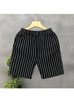 اشتري Fashion Striped Shorts Men Summer Slim Fit 2024 Casual Knee-length D124 black في الامارات