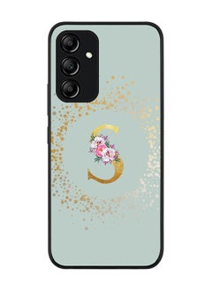 Buy Rugged Black edge case for Samsung Galaxy A54 5G Slim fit Soft Case Flexible Rubber Edges Anti Drop TPU Gel Thin Cover - Custom Monogram Initial Letter Floral Pattern Alphabet - S (Light Grey) in UAE