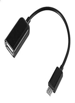 اشتري Keendex kx2292 micro male usb to female usb 2.0 converter otg cable, 10 cm - black في مصر