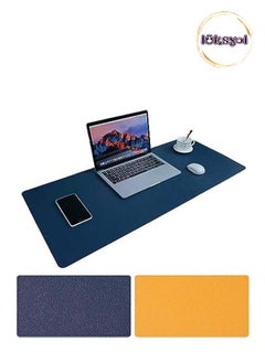 Buy Introducing LUKSYOL Large Desk Pad - Elevate Your Office and Home  with Non-Slip PU Leather Desk Mouse Pad Waterproof Desk Pad , Dual-Side Blue&Yellow Use Desk Mat for Office and Home, 80cm x 40cm." in UAE