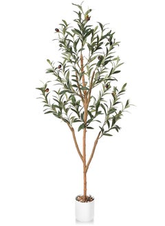 اشتري 4ft Artificial Olive Tree Tall Fake Potted Olive Silk Tree with Planter Large Faux Olive Branches and Fruits Artificial Tree for Modern Home Office Living Room Floor Decor Indoor في الامارات