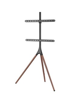 Buy Artistic Studio TV Stand - Walnut Tripod Base, Black in Saudi Arabia