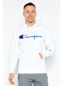 Buy Men Sportswear Fit Long Sleeves Outdoor Hoodie, White in UAE