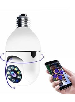 Buy Ptz WiFi Outdoor Wireless Bulb Camera 1080P with Color Night Vision Recording in UAE