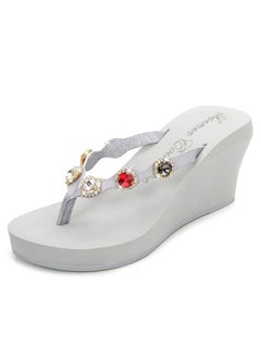 Buy New Fashionable Rhinestone Sponge Cake Flip Flops in UAE