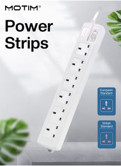 Buy 6 Way/6 Plug Surge Protection Strip With 1.8 Meters Cord Length Heavy Duty Electrical Extension Socket in Saudi Arabia