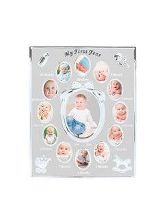 Buy Baby First Year Picture Frame First Year By Month Newborn Baby Registry Silver (96002) in UAE