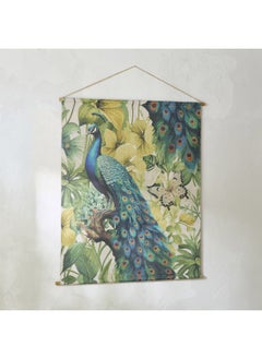 Buy Volga Linen Fir Wood Peacock Tapestry Wall Hanging 125 x 145 x 2.5 cm in Saudi Arabia