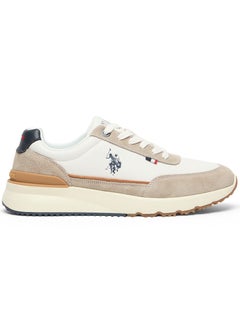 Buy Men's Low-Top Sneakers in White with Suede Accents – Stylish and Comfortable Footwear for Everyday Wear in UAE