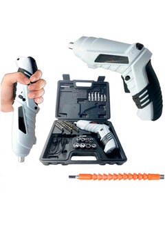 اشتري 47-Piece Cordless Screwdriver Set Rechargeable Battery Powered Handy Drill with Bits Holder في الامارات