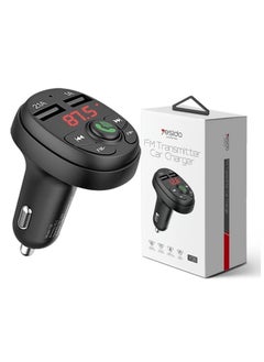 اشتري Dual USB FM Transmitter Car Charger black في الامارات